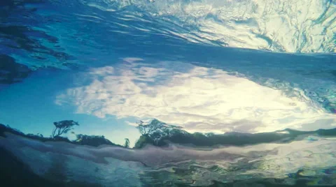 Crashing Ocean Wave Underwater Stock Footage