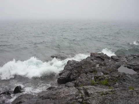 Crashing Superior Waves 1 Video stock 77766906