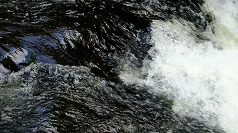 Crashing waterfall - Close Up, pounding down cliff, extended clip - Slow Motion Stock Footage 244361898