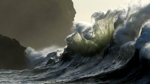 Crashing Waves and Rocks, Surf Stock Footage
