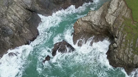 Crashing Waves on Rocks Stock Footage 265693106