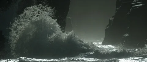 Crashing Waves in Slow Motion. Stock Footage