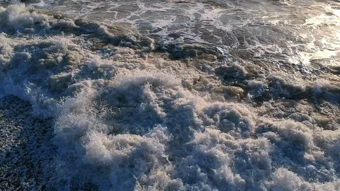 Crashng Waves, English Seafront Stock Footage
