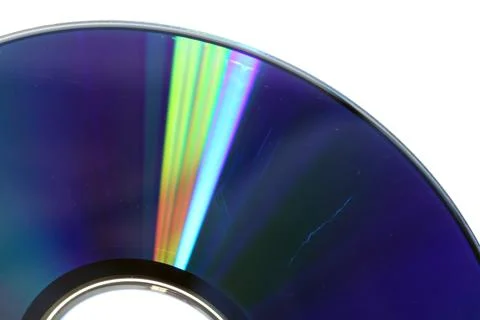 Cratched cd or dvd close up, data loss concept Stock Photos