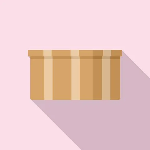 Crate box icon flat vector. Delivery cardboard Stock Illustration