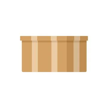 Crate box icon flat vector. Delivery cardboard Stockillustratie