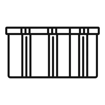 Crate box icon outline vector. Delivery cardboard Illustrazione stock