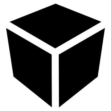 Crate / box or cube icon, symbol. Geometry, shipping, delivery, packaging, lo Stock Illustration