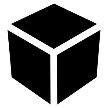 Crate / box or cube icon, symbol. Geometry, shipping, delivery, packaging, lo Stock Illustration
