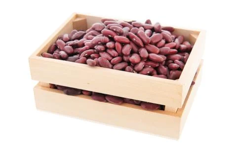 Crate brown beans Foto stock