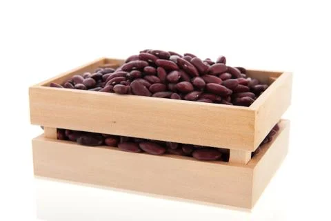 Crate brown beans Stock Photos