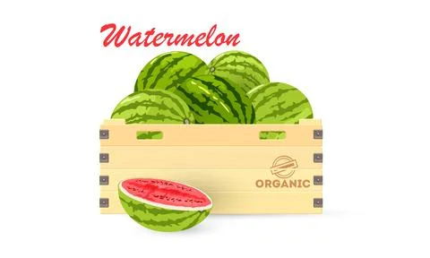 Crate with fresh fruit Stock Illustration
