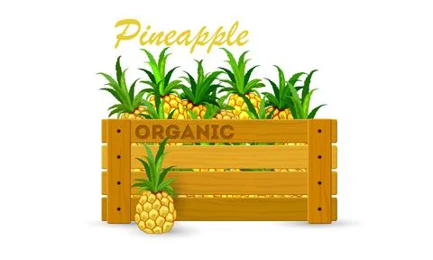 Crate with fresh fruit Stock Illustration