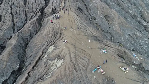 Crater of Bromo volcano Stock Footage 75334023