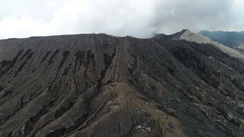 Crater of Bromo volcano Stock Footage 75334112