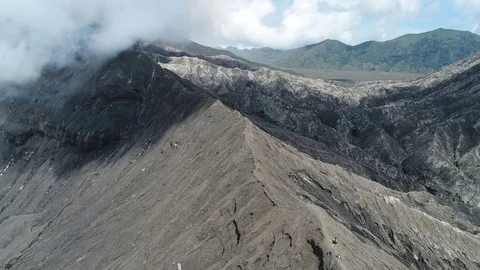 Crater of Bromo volcano Stock Footage 75334153