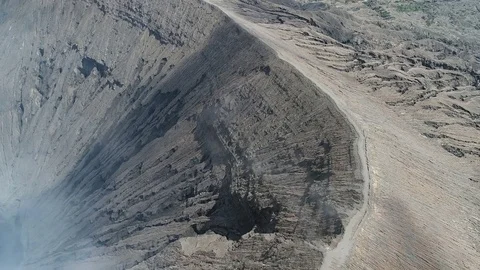 Crater of Bromo volcano Stock Footage 75334182