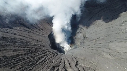 Crater of Bromo volcano Stock Footage 75334439