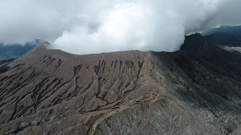 Crater of Bromo volcano Stock Footage 75334452