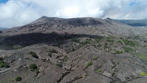 Crater of Bromo volcano Stock Footage 75334455