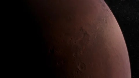 Crater Chronicles - Unveiling Mars' Ancient Scars - 4K Space Motion Background Stock Footage 242354763