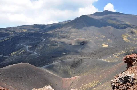 The crater of an extinct hillside Stock Photos