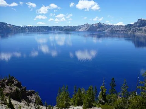 Crater lake full view Stock Photos