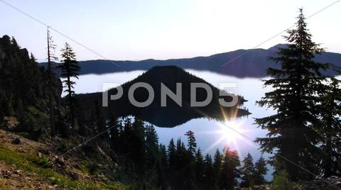 Crater Lake National Park Wizard Island Oregon USA Stock Photos