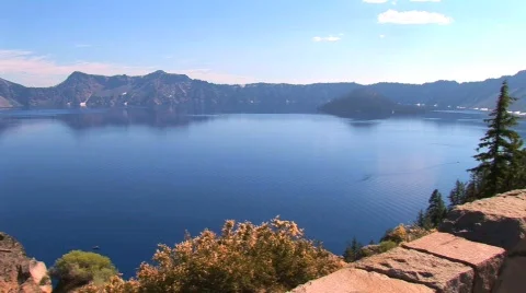 Crater Lake pan Stock Footage 419802