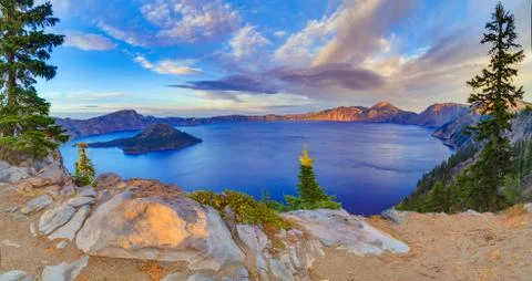 Crater lake view Stock Photos