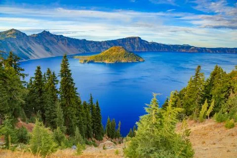 Crater lake view Foto stock