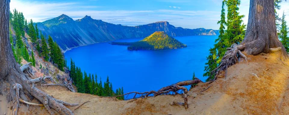 Crater lake view Stock Photos