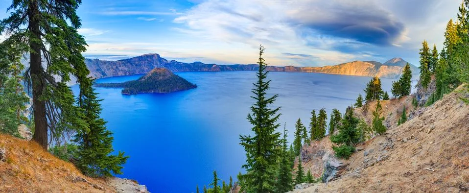 Crater lake view Stock Photos