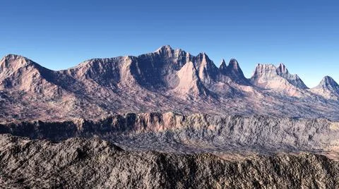 Crater landscape Stock Illustration