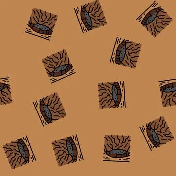 Crater lava volcano vector seamless pattern Stock Illustration