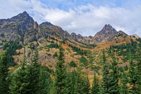 Crater Mountain in the fall Stock Photos