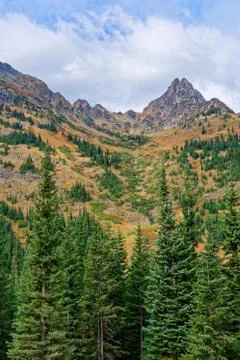 Crater Mountain in the fall Stock Photos