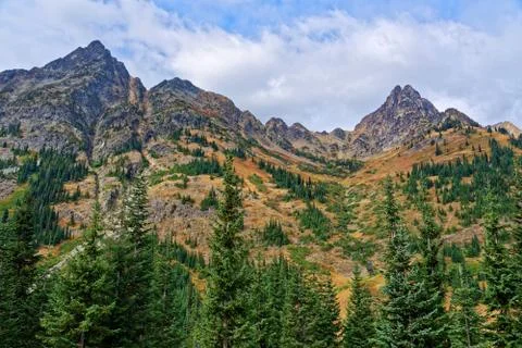 Crater Mountain in the fall Stock Photos