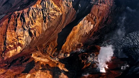Crater Of Mutnovsky Volcano 库存影片 137023149