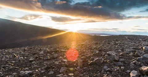 Crater timelapse pan with dramatic clouds 스톡 동영상 57513341