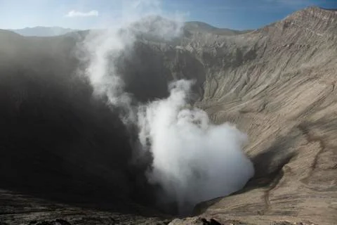 Crater of volcano Ijen, Java, Indonesia Stock Photos