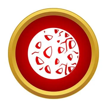 Cratered moon celestial sphere in flat style icon Stock Illustration
