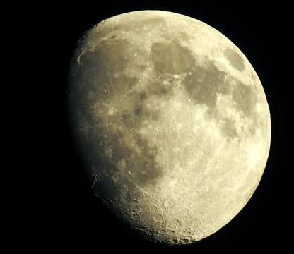 Craters visible on the moon Stock Photos