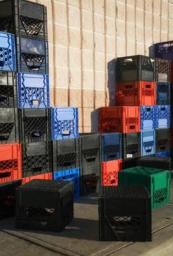 Crates On The Floor 스톡 사진