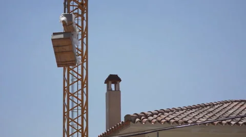 Crates Hanging On A Crane Stock Footage 53356116