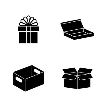 Crates. Simple Related Vector Icons Stock Illustration