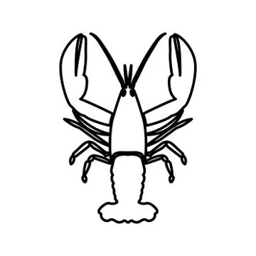 Craw fish black color icon . Stock Illustration