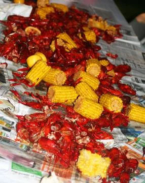 Crawfish Buffet Stockfoto's