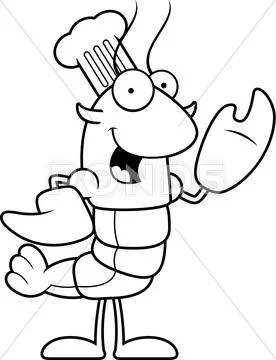 Crawfish Chef Waving ~ Clip Art ~ Download Now #55208123