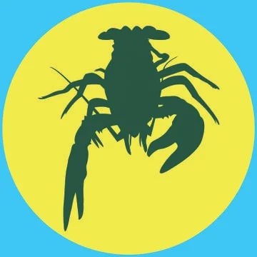 Crawfish label crawfish silhouette, crayfish icon, lobster sign, crawfish symbol Stock Illustration